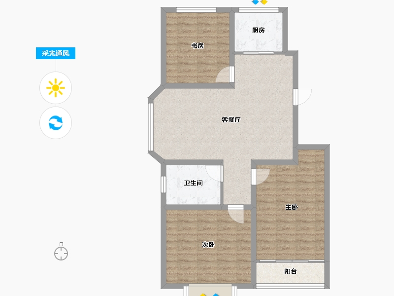 山东省-滨州市-泰山名郡-87.20-户型库-采光通风