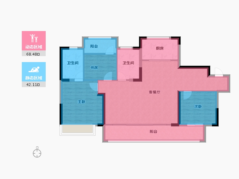 山东省-滨州市-碧桂园·翡丽公馆-100.00-户型库-动静分区