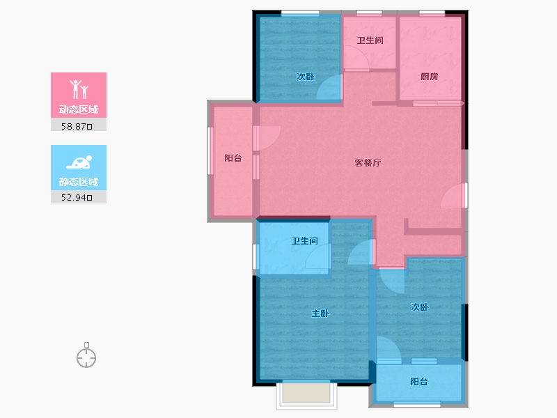 江苏省-南京市-颐居朗诗紫熙府-100.01-户型库-动静分区