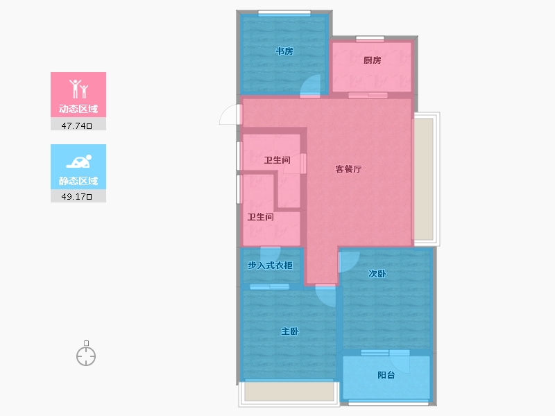 浙江省-杭州市-保利潮和阅江台轩-85.87-户型库-动静分区