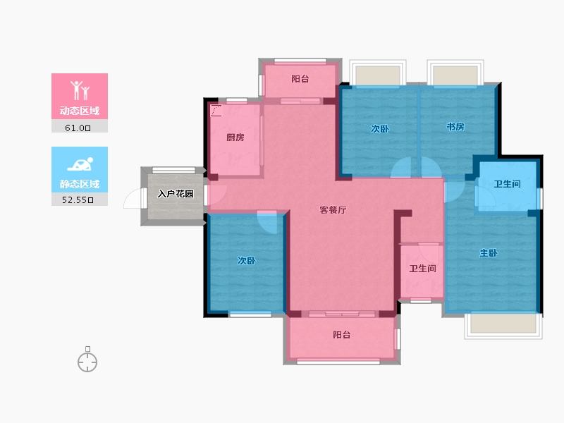 湖南省-湘西土家族苗族自治州-大汉新城-105.35-户型库-动静分区