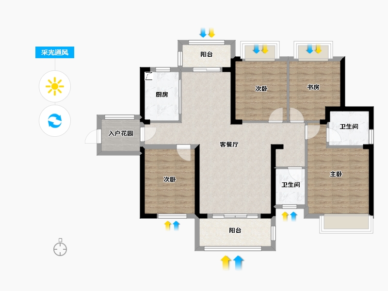 湖南省-湘西土家族苗族自治州-大汉新城-105.35-户型库-采光通风