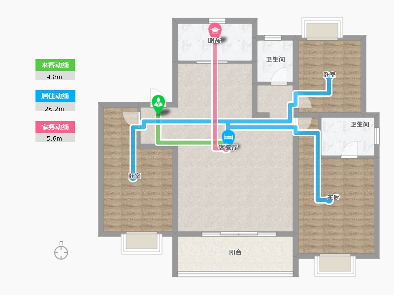 江苏省-苏州市-琴湖会客厅·琴萃雅院-115.20-户型库-动静线