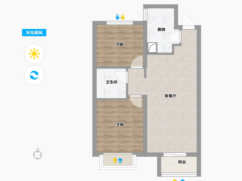 河北省-廊坊市-来康郡-63.74-户型库-采光通风