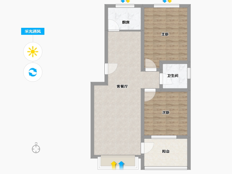 山东省-滨州市-泰山名郡-72.00-户型库-采光通风