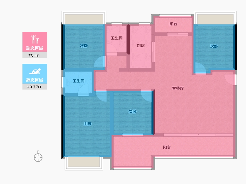 云南省-玉溪市-金科·集美玉溪-109.33-户型库-动静分区