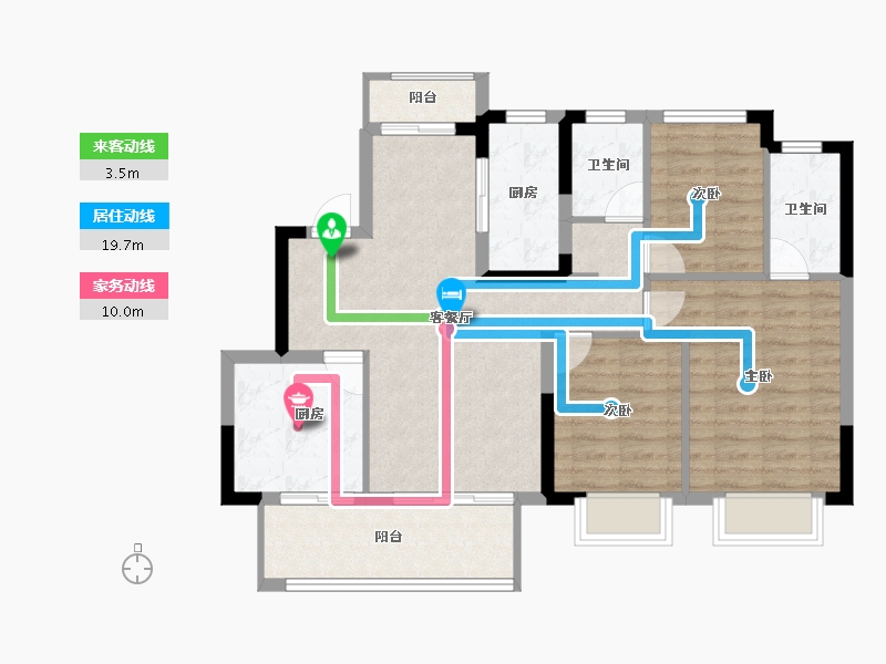 四川省-成都市-万达御湖龙湾-87.57-户型库-动静线