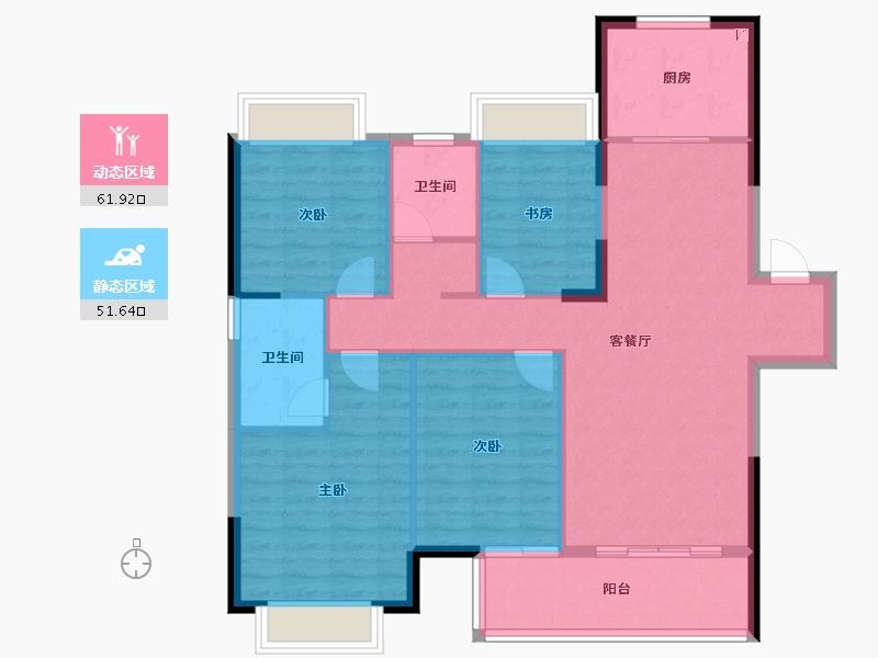 湖北省-武汉市-帝大御琨城-103.08-户型库-动静分区