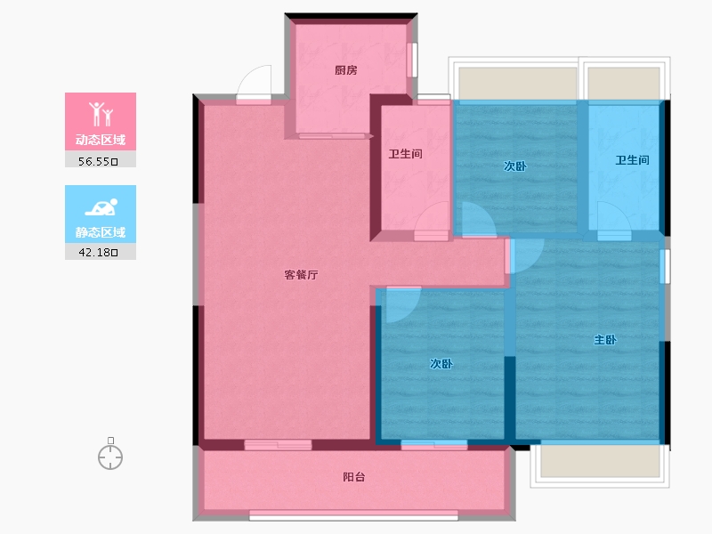 江苏省-南京市-颐和铂岸江璟-88.00-户型库-动静分区