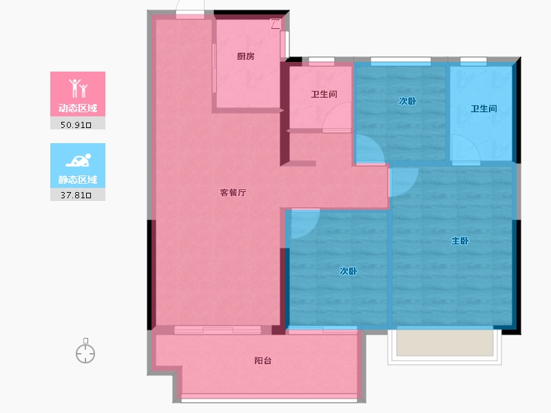 江西省-上饶市-上坤都会四季-80.06-户型库-动静分区