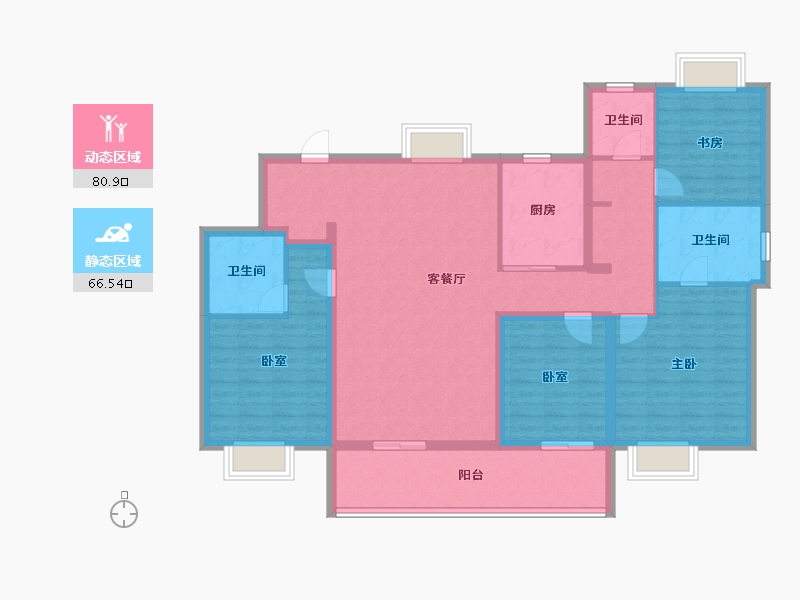 江苏省-苏州市-琴湖会客厅·琴萃雅院-132.80-户型库-动静分区