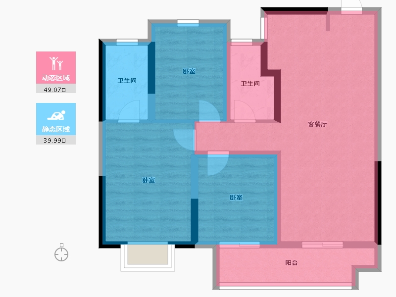 江苏省-苏州市-悦江南花园-79.00-户型库-动静分区