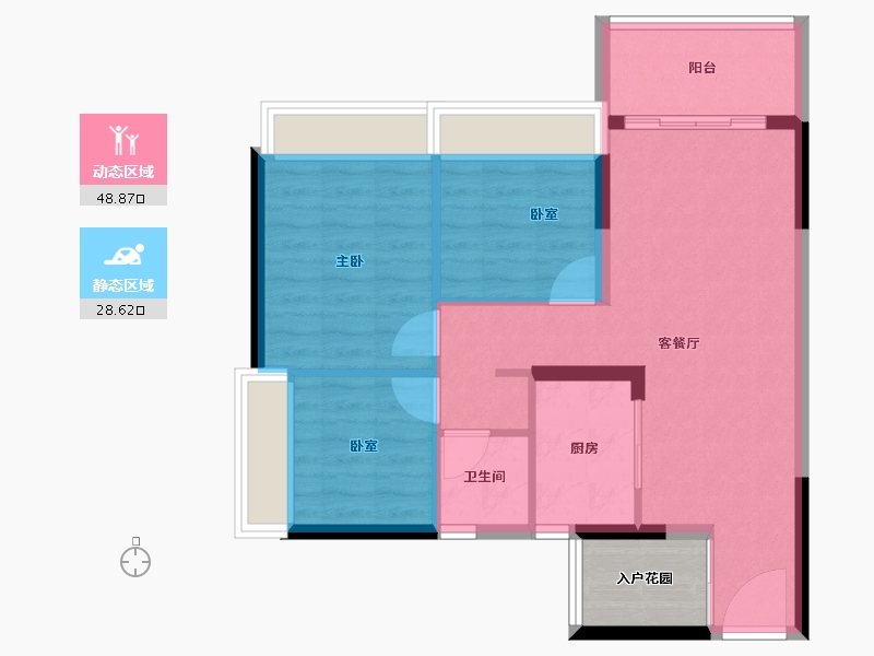 广东省-广州市-富力南驰富颐华庭-73.60-户型库-动静分区