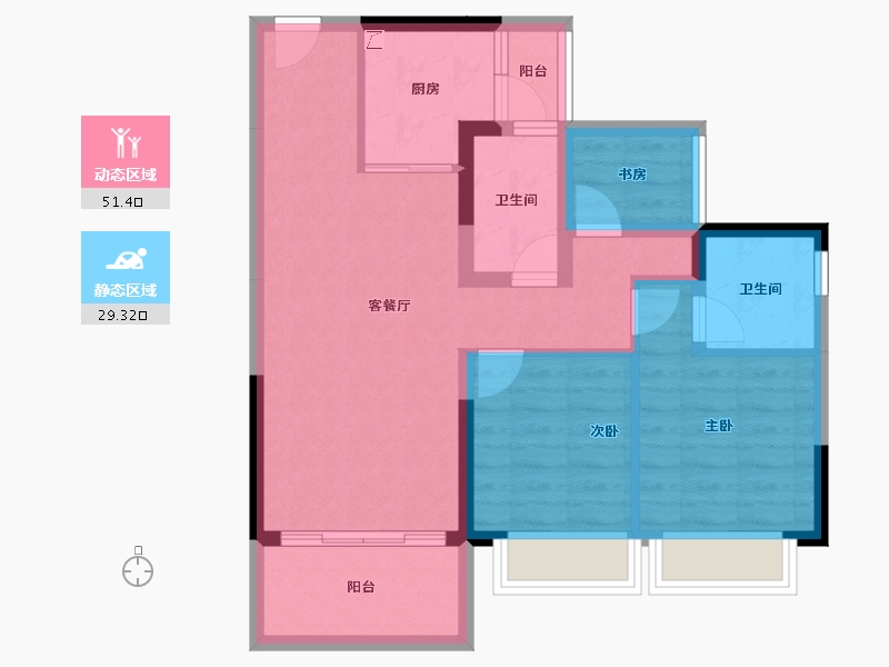 广东省-江门市-江门碧桂园凤凰城-71.21-户型库-动静分区