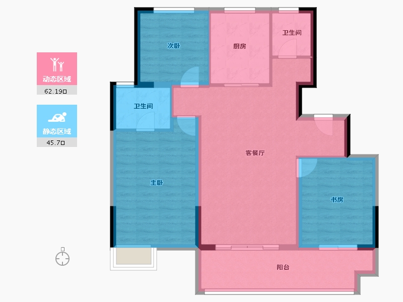 江苏省-盐城市-国投欧亚璟宸-97.60-户型库-动静分区