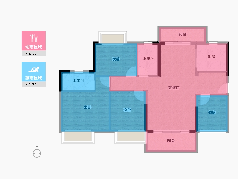 广东省-江门市-粤海壹桂府-86.45-户型库-动静分区