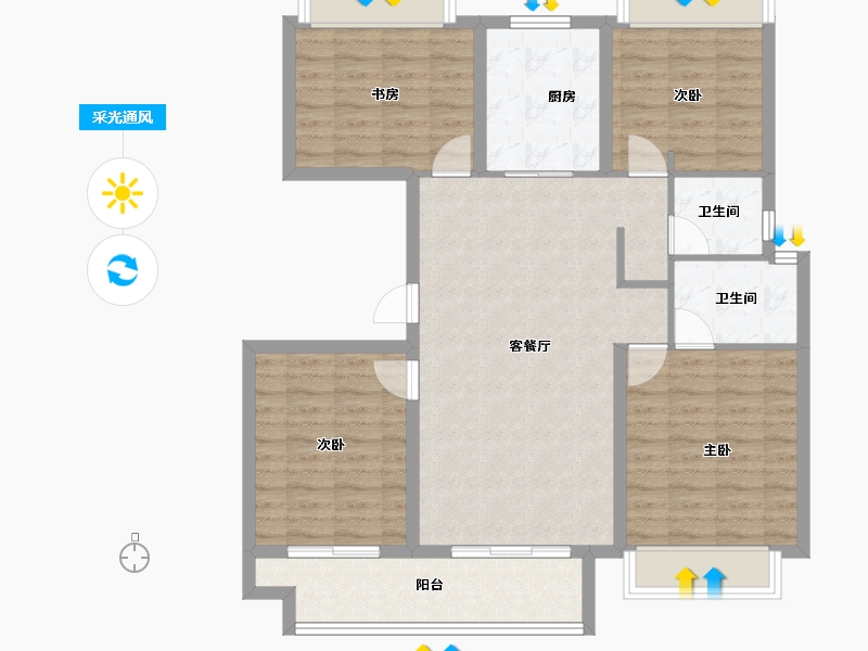 湖北省-武汉市-武汉诺德逸园-100.24-户型库-采光通风