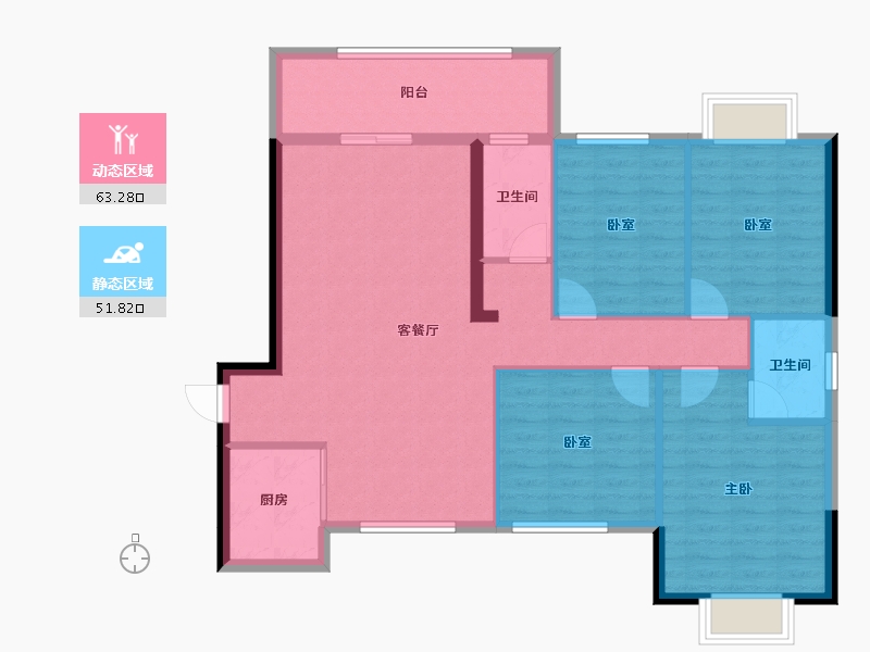 广西壮族自治区-玉林市-天润盛府-104.25-户型库-动静分区