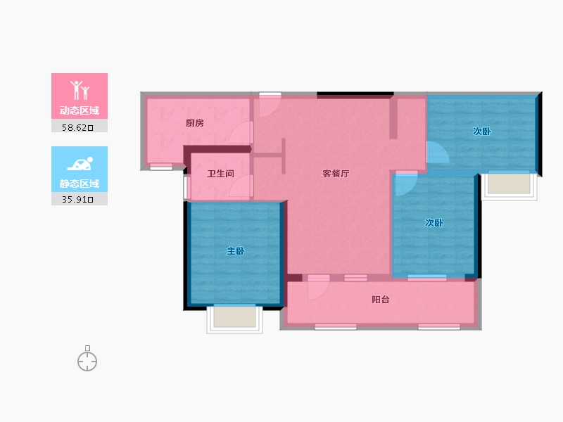 江苏省-南京市-颐居朗诗紫熙府-84.00-户型库-动静分区