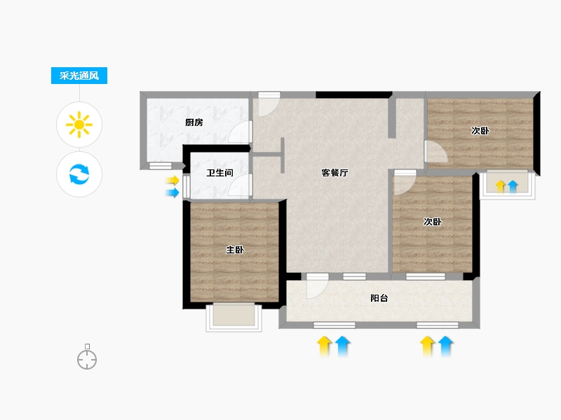 江苏省-南京市-颐居朗诗紫熙府-84.00-户型库-采光通风