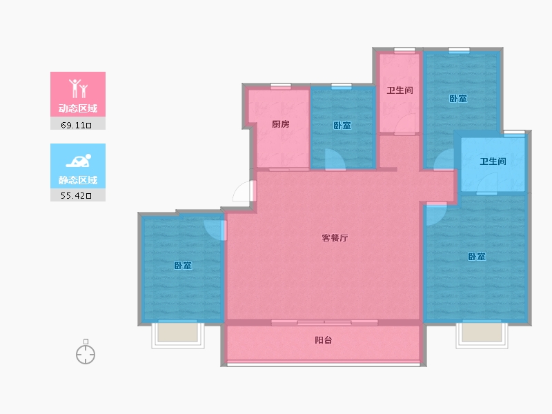 江苏省-苏州市-仁恒溪云雅园-112.00-户型库-动静分区