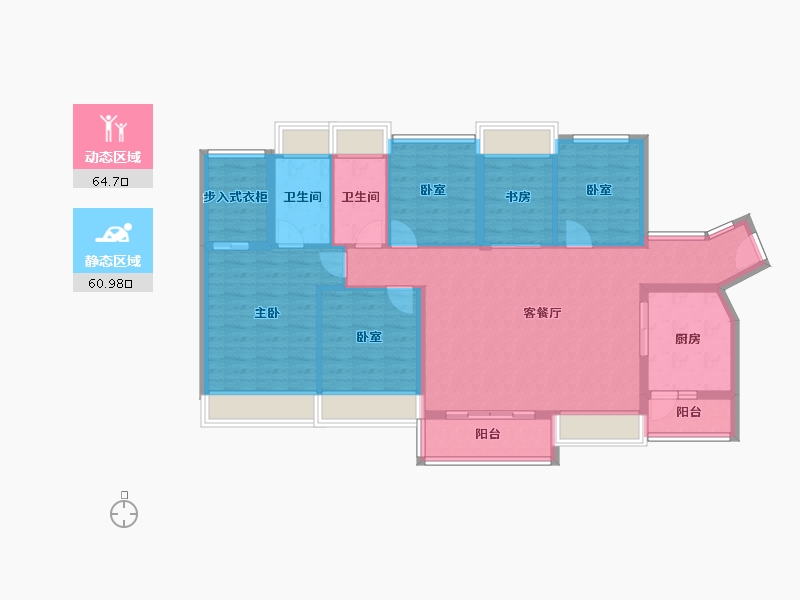 广东省-广州市-珠江花城-112.95-户型库-动静分区