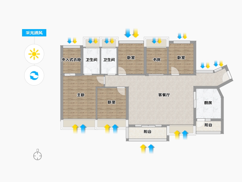 广东省-广州市-珠江花城-112.95-户型库-采光通风