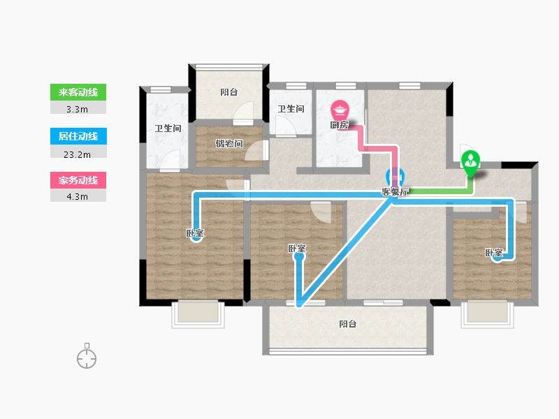 江苏省-苏州市-星樾名筑-108.00-户型库-动静线