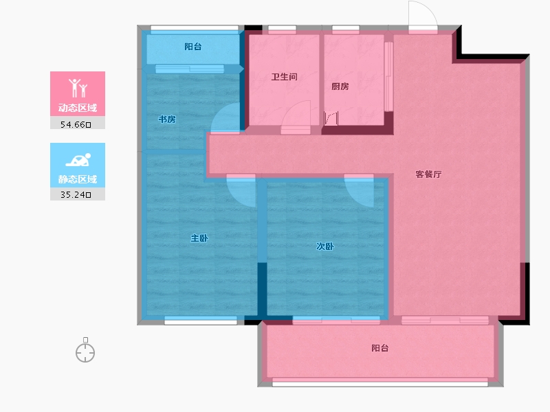 江西省-上饶市-鄱阳翼天·十里风荷-80.04-户型库-动静分区