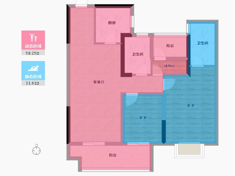 江苏省-苏州市-星樾名筑-79.20-户型库-动静分区