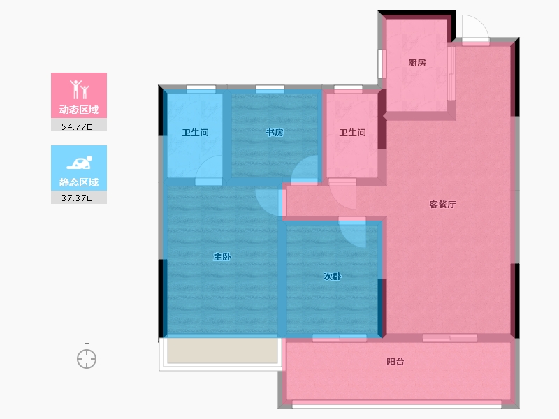 浙江省-杭州市-保利都和轩-81.15-户型库-动静分区