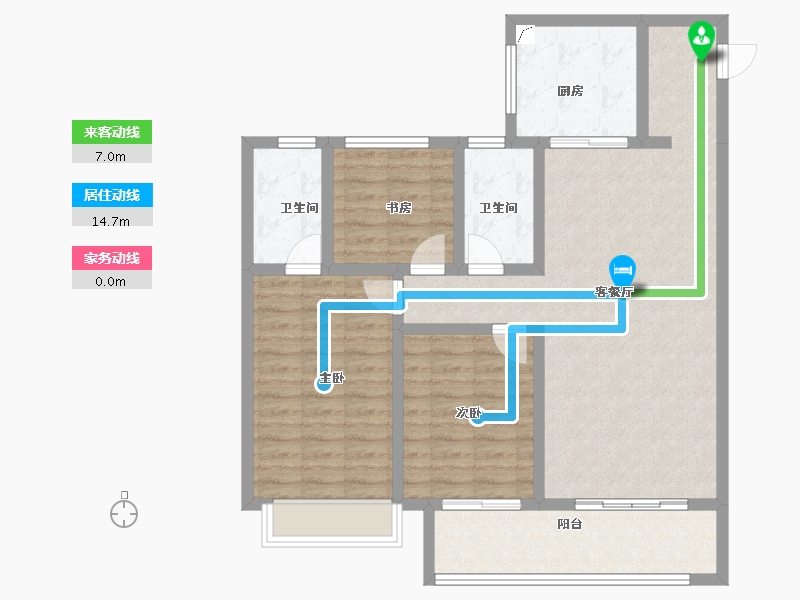 陕西省-西安市-悦熙府-99.93-户型库-动静线