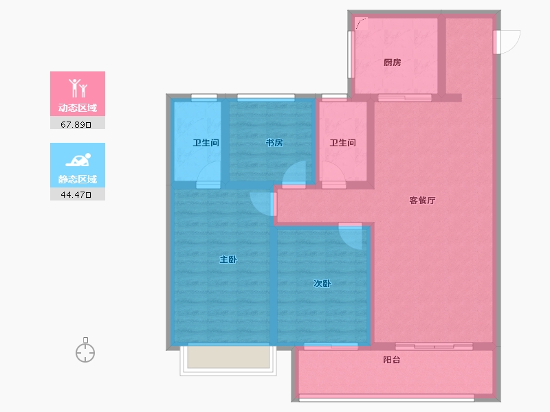 陕西省-西安市-悦熙府-99.93-户型库-动静分区