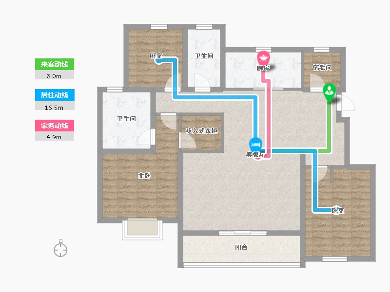 江苏省-苏州市-仁恒溪云雅园-112.00-户型库-动静线