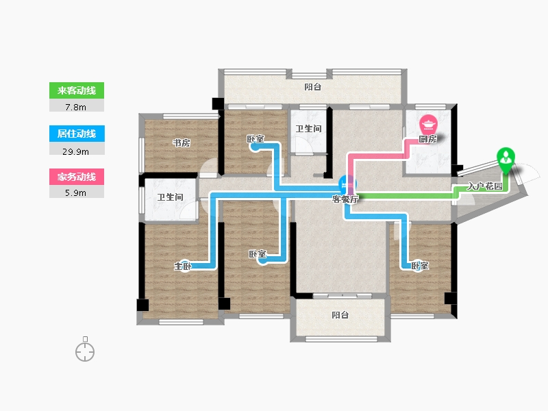 广西壮族自治区-崇左市-鼎源壹号-133.74-户型库-动静线