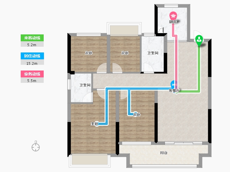 江西省-上饶市-汇佳·学府名城-100.78-户型库-动静线