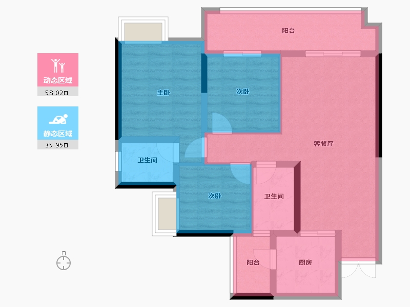 四川省-资阳市-公园华府-83.55-户型库-动静分区