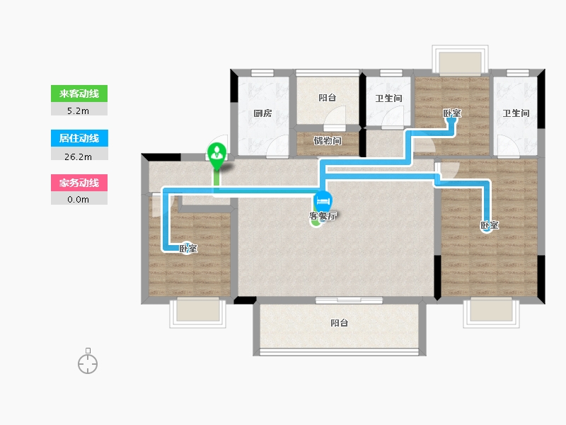 江苏省-苏州市-星樾名筑-100.00-户型库-动静线