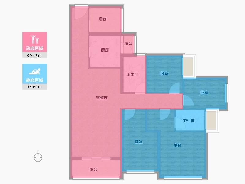 广东省-广州市-珠江花城-94.37-户型库-动静分区