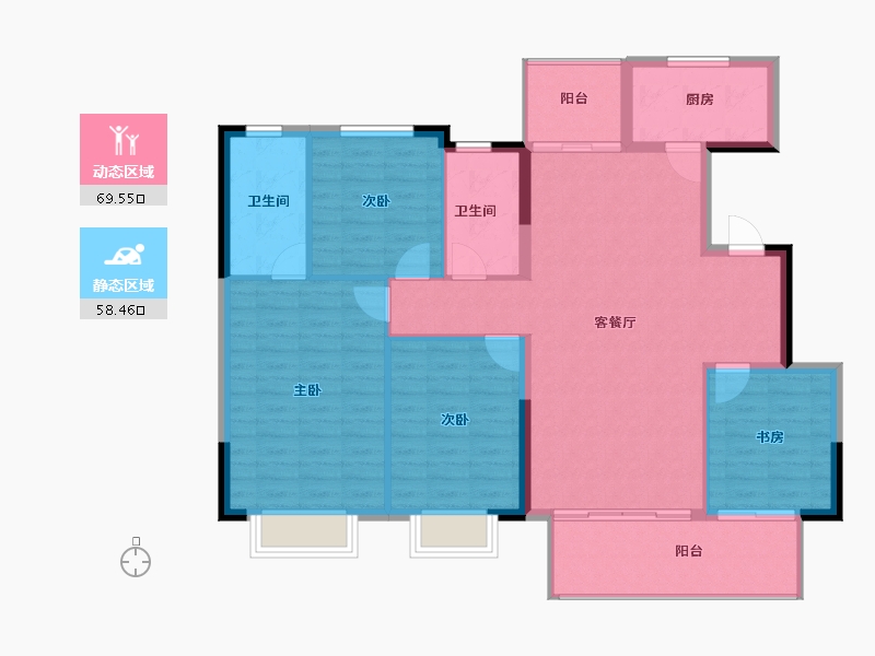 四川省-成都市-万达御湖龙湾-117.34-户型库-动静分区