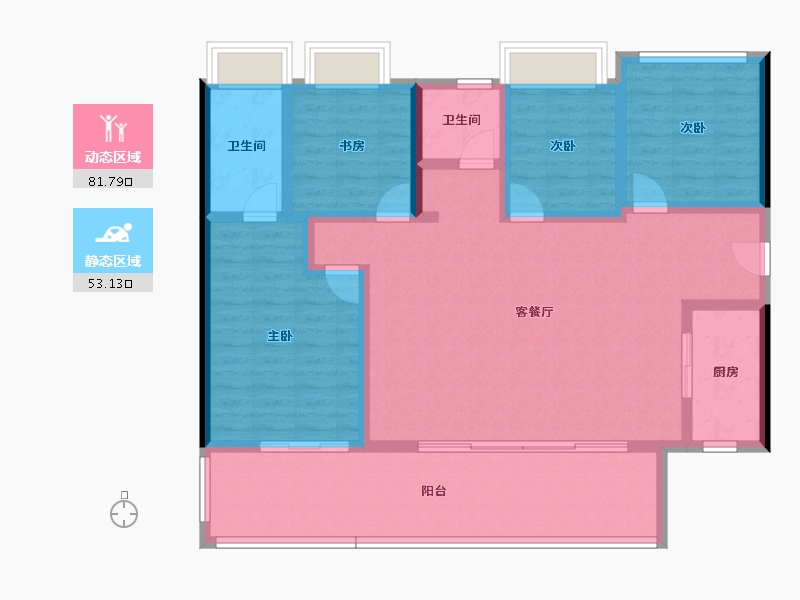 云南省-玉溪市-金科·集美玉溪-121.47-户型库-动静分区