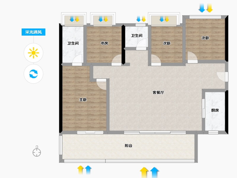 云南省-玉溪市-金科·集美玉溪-121.47-户型库-采光通风