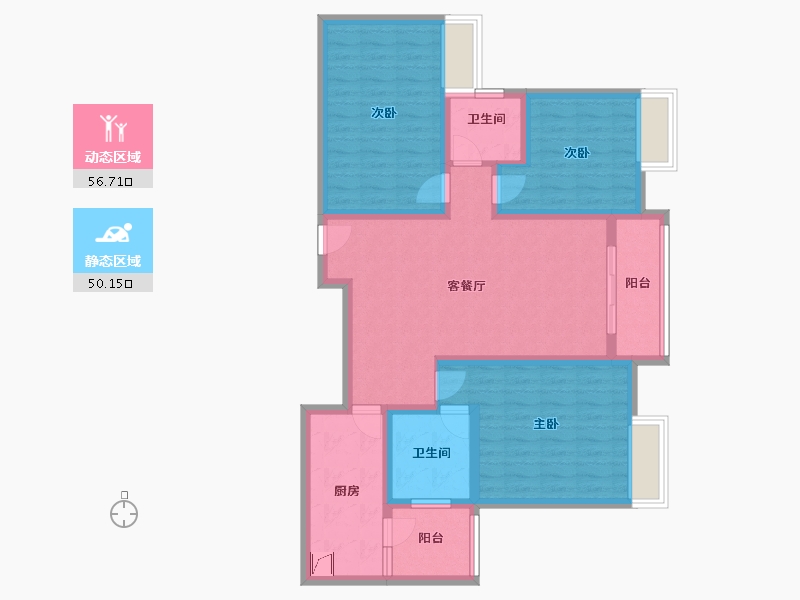 陕西省-安康市-长安小区-94.00-户型库-动静分区