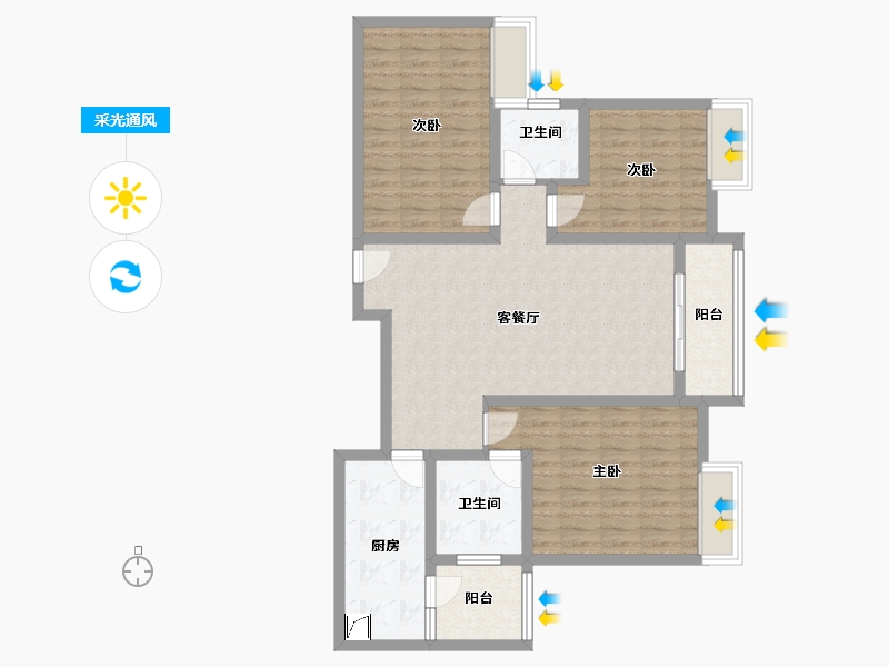 陕西省-安康市-长安小区-94.00-户型库-采光通风