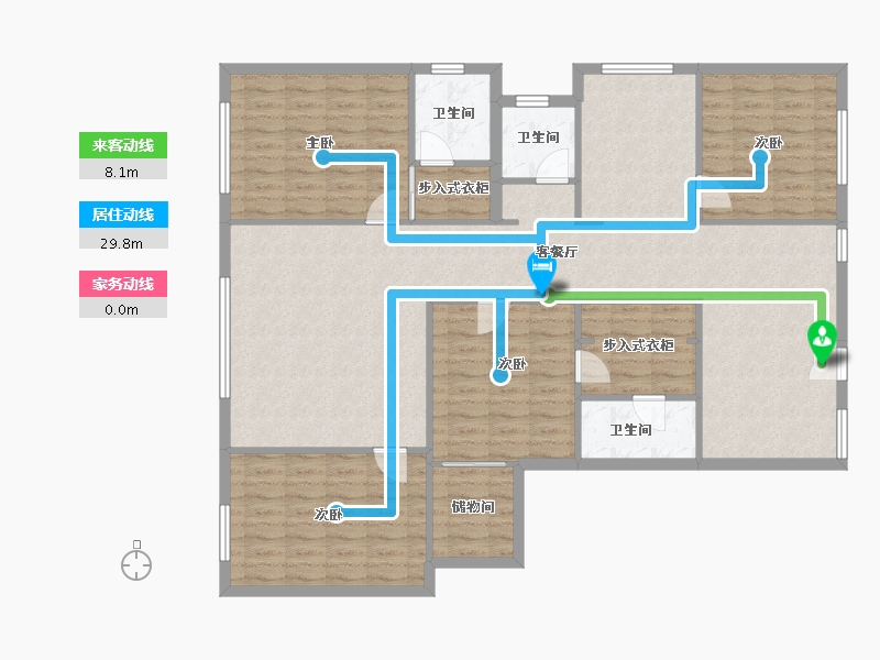 辽宁省-大连市-新星公馆-140.52-户型库-动静线