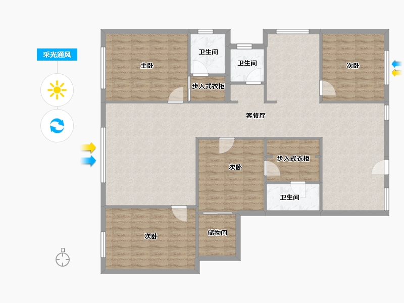 辽宁省-大连市-新星公馆-140.52-户型库-采光通风