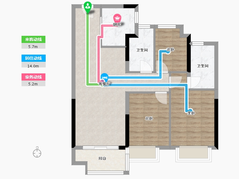 湖北省-武汉市-上坤大都会-76.96-户型库-动静线