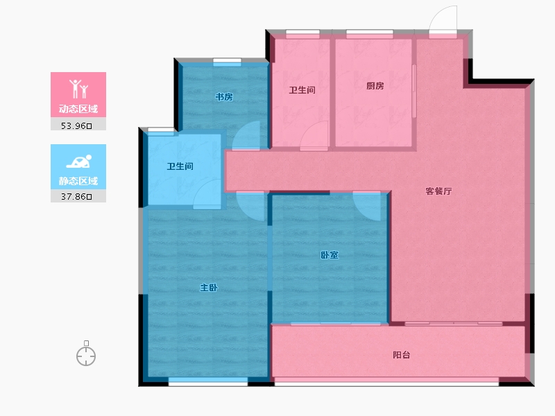 浙江省-温州市-荣安劝学里-84.00-户型库-动静分区