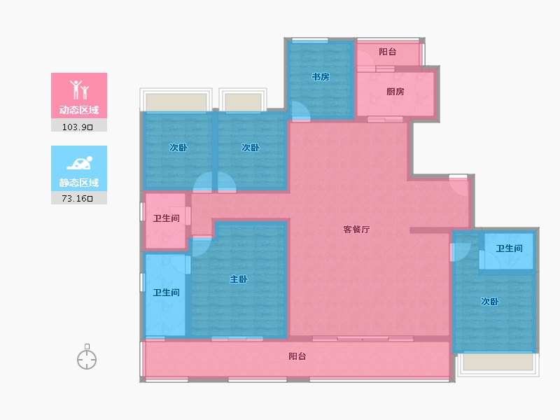 云南省-玉溪市-金科·集美玉溪-158.11-户型库-动静分区