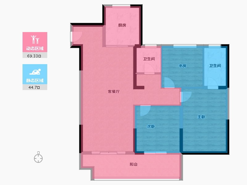 江苏省-盐城市-国投欧亚璟宸-102.87-户型库-动静分区